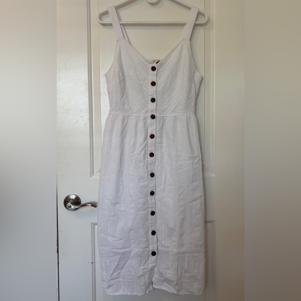 NWT Universal Thread Button Up Sleeveless Midi Sundress White Size Medium
